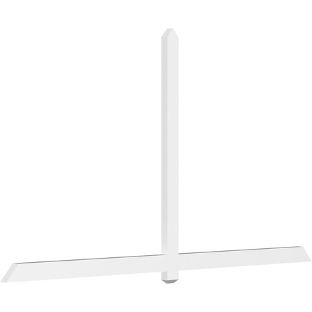 Ekena Millwork Eugene Architectural Grade PVC Gable Bracket, 108"W x 58 1/2"H x 2"D x 4"F, 13/12 Pitch GBP108X59X0204EUG00
